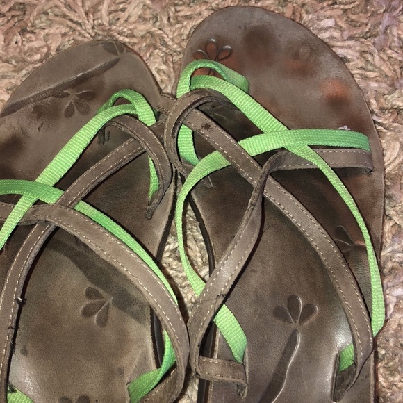 Chaco sandals Chaco outdoor shoes floral shoes green and brown size W8 travel​​​ - Picture 2 of 6